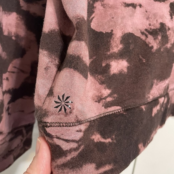 Athleta Girl Tie‎ Dye Hoodie Sweatshirt Pink Brown Pullover Youth L 12 - Picture 11 of 12